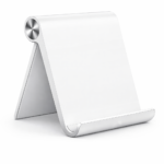 STRIFF Multi Angle Tablet Tabletop Stand. Holder for iPhone, Android, Samsung, OnePlus, Xiaomi. Portable, Foldable Stand. Perfect for Bed,Office, Home, Gift and Desktop (White)
